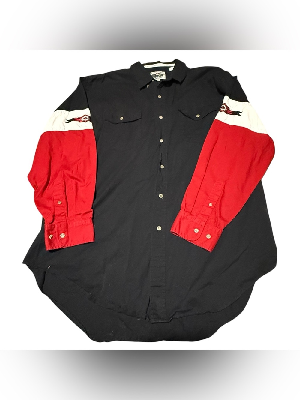Cumberland Outfitters Western Shirt Mens Size 2XL Red White Aztec